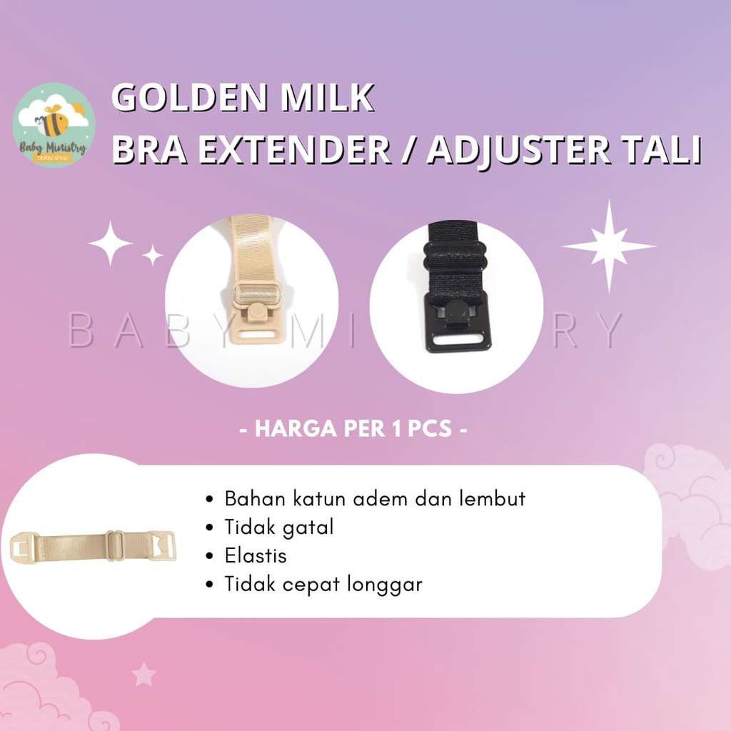 GOLDEN MILK BRA EXTENDER / BRA ADJUSTER STRAP / TALI TAMBAHAN BRA / PENGAIT BRA / PENGAIT BH / strap tambahan bh / bra menyusui / aksesoris bra / grosir