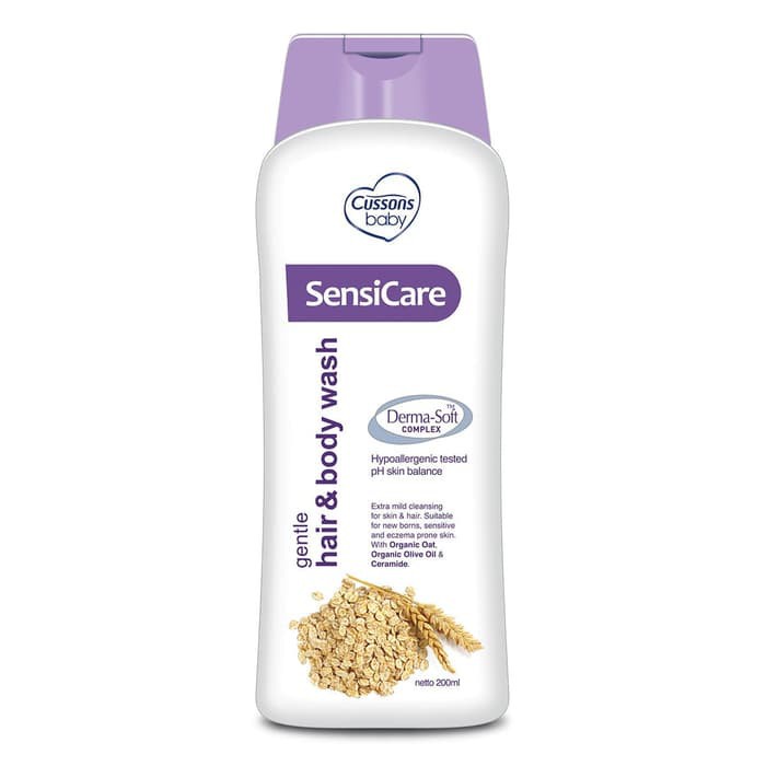 Cussons Baby Sensicare Gentle Hair &amp; Body Wash Shampoo dan Sabun Bayi 200ml