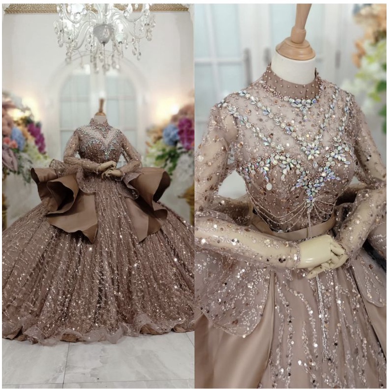 GAUN PENGANTIN BARBIE  MODERN MEWAH BEREKOR TRIDI//DRESS WEDDING