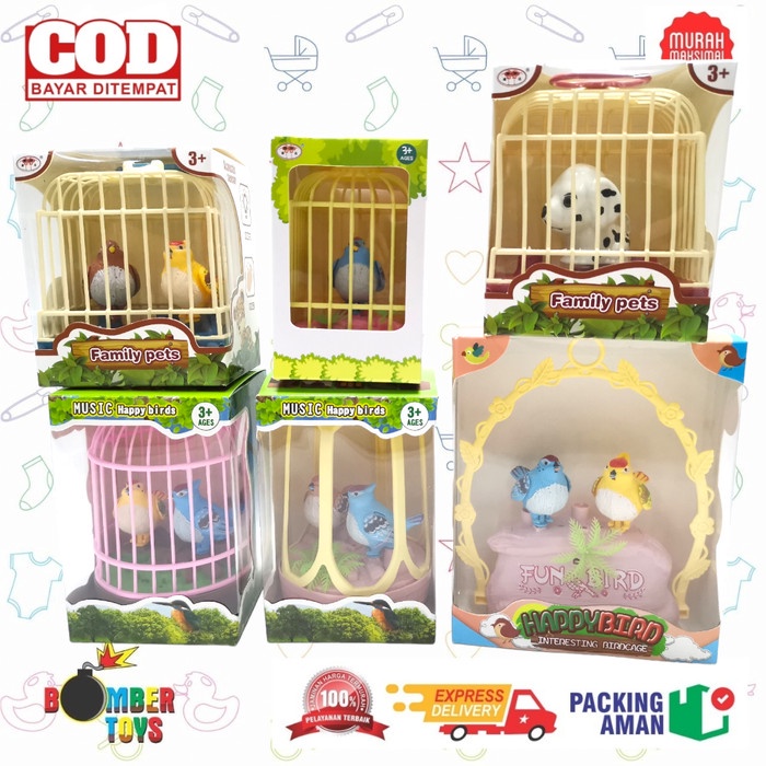 MAINAN ANAK FAMILY PETS PUPPY BIRD SUARA SENSOR BUNYI BURUNG PIARA PET