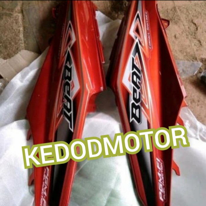 Cover Bodi Body Samping - Belakang Beat Fi 2013-2015 Merah + Striping