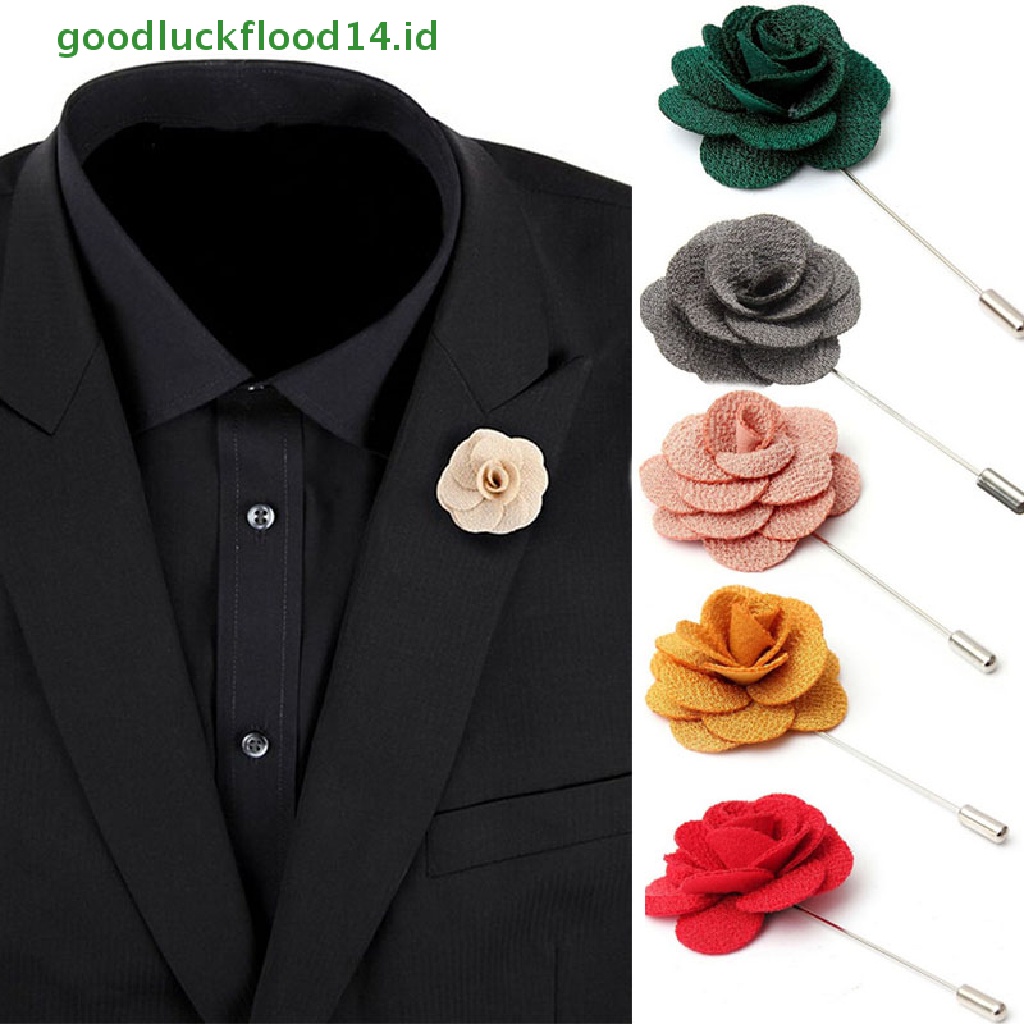 [GOOGFOUR] 1pc Pin Kerah Bunga Handmade Boutonniere Stick Bros Pin Aksesoris Pria [TOP]