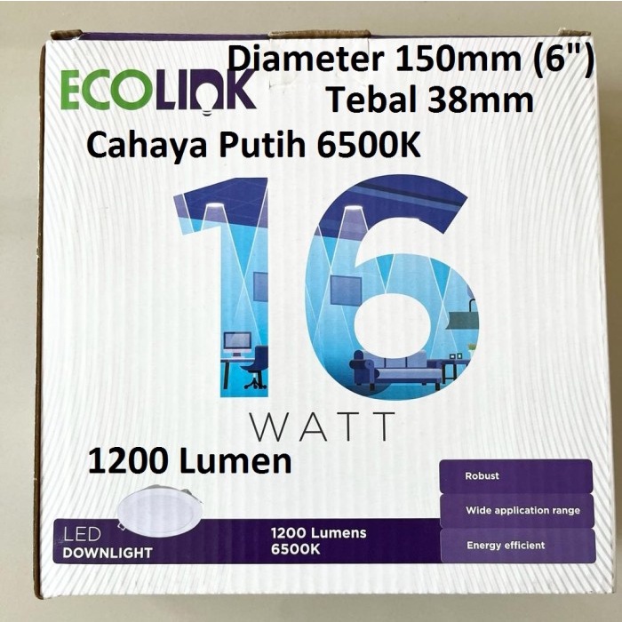 Lampu ECOLINK Downlight Lamp Plafon LED 16W-Putih