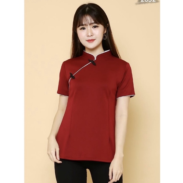 Baju cheongsam murah / baju qipao / atasan merah / baju imlek wanita murah / blouse mera cantik 2189