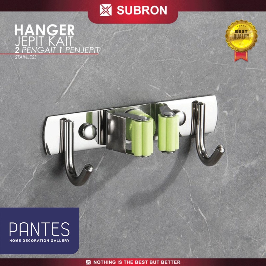 SUBRON J-A201 Gantungan Hanger Jepit 2 Kait Stainless