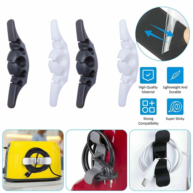 Kabel Winder 5lubang Kawat Fixer Pembungkus Untuk Blender Mixer Air Fryer Kawat Cord Pengatur Kekuatan Klip Organizer Peralatan Dapur Multifungsi Perekat Diri