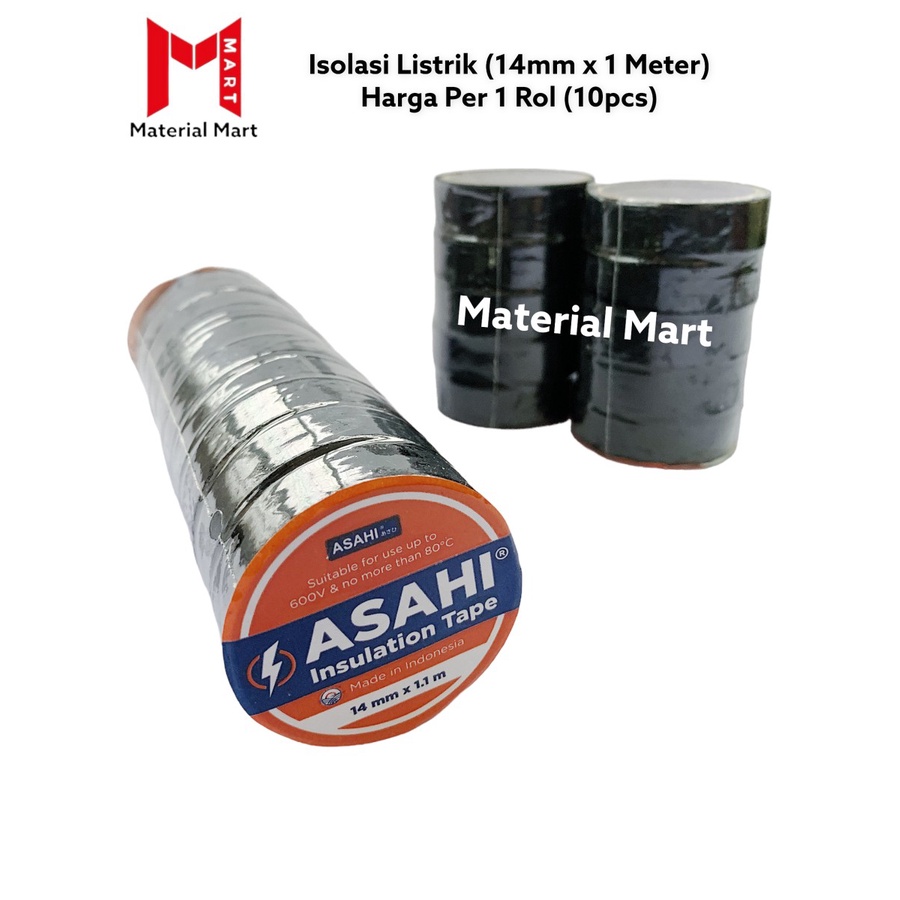 Isolasi Listrik 1,1 Meter x 14mm | Electrical Tape 1.1 M | Lakban Kabel | Material Mart