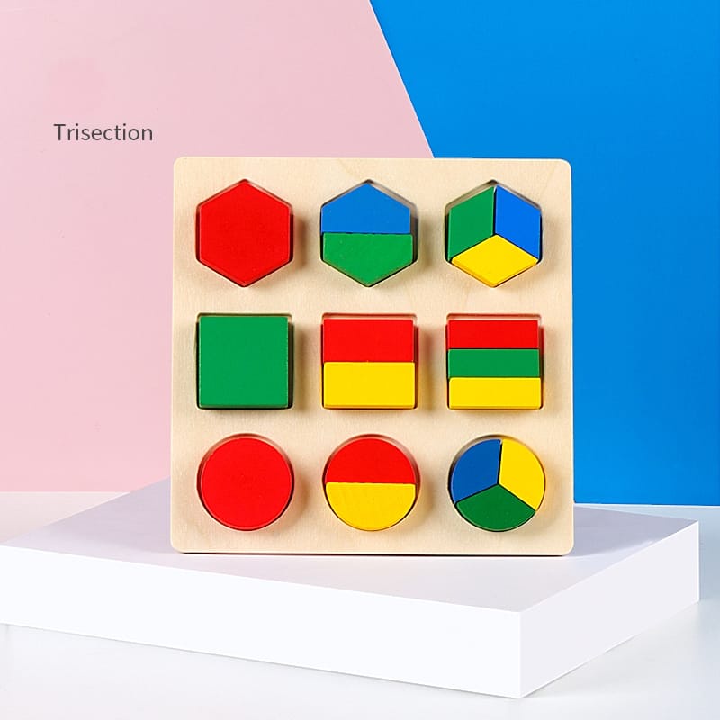 HZ Puzzle Shape Geometri Puzzle Kayu Anak 3D Edukasi Chunky Puzzle Huruf dan Angka Jigsaw Wooden Edukasi