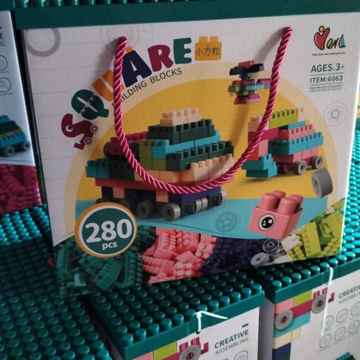 Brick Diy Lego Bricks 280 Pcs Mainan Edukasi Anak Sni Block Toys Balok Susun