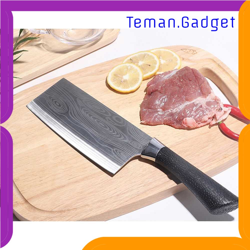 TD - DPR KOBACHI Pisau Dapur Chef Damascus Pattern Cleaver Knife 7 Inch - DMC4