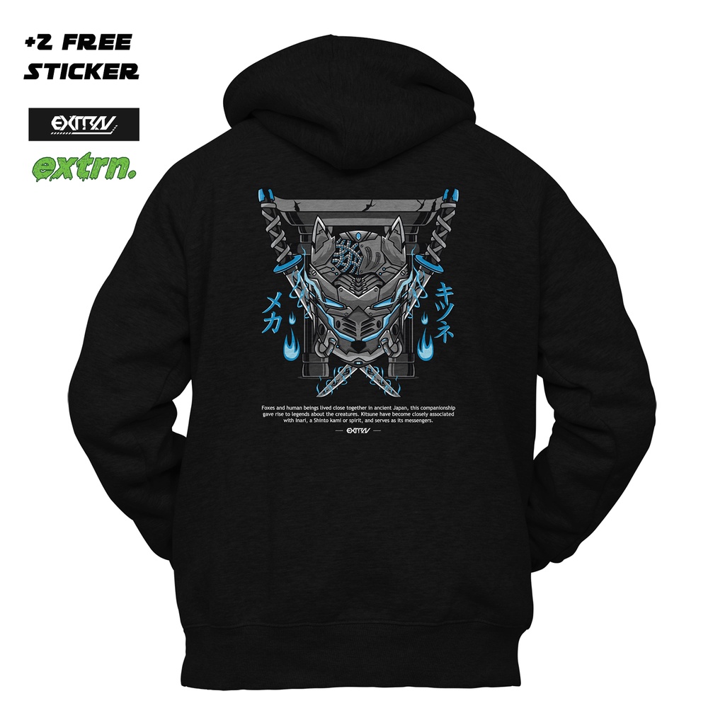 Hoodie Mechanical Kitsune / Streetwear / Fleece / Japanese Style / Hoodie Sunmori / Jaket