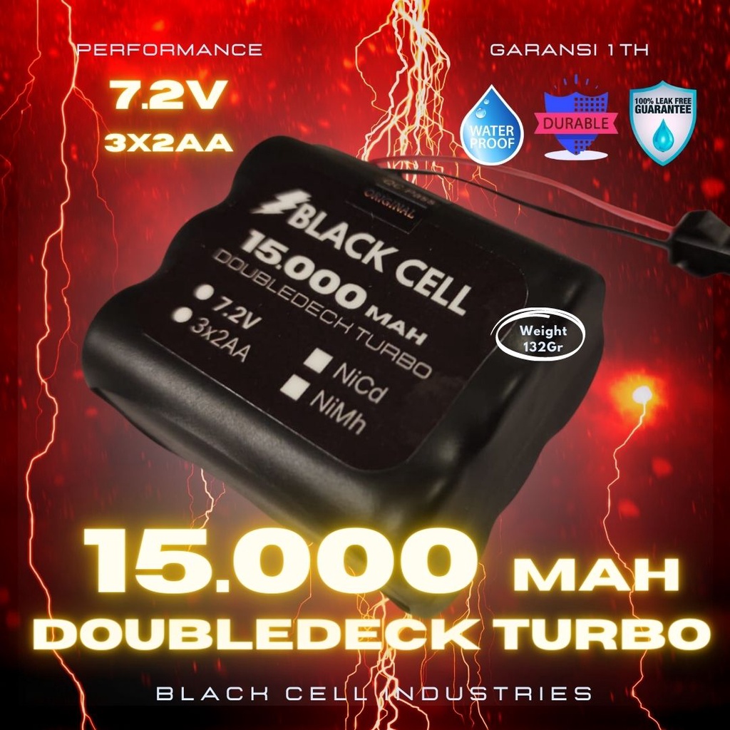 RC Upgrade Battery BLACK CELL 7.2V 15000MAH DOUBLEDECK TURBO 3X2AA Support Nicd Nimh Hight Quality O