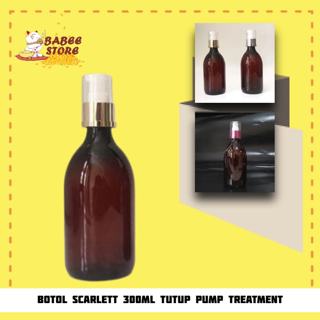 BOTOL 300ML SCARLETT AMBER PUMP TREATMENT GOLD SILVER PINK / BOTOL 300ML TREATMENT N24