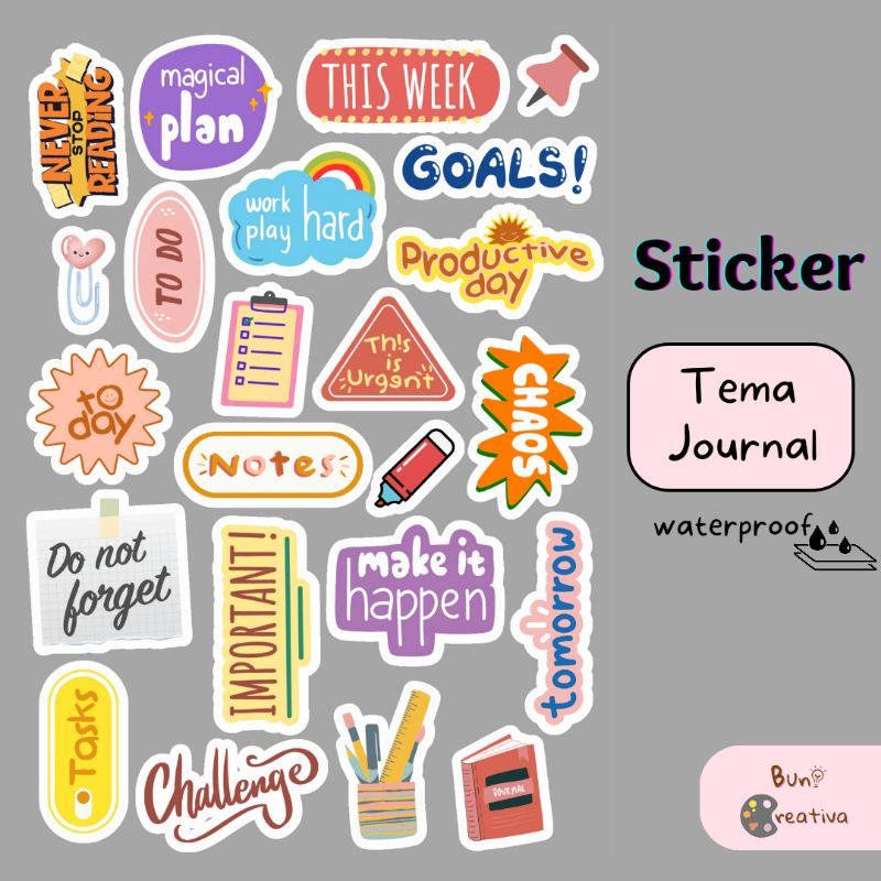 

Sticker Journal / Sticker Handphone, Laptop, Buku, dll - Waterproof