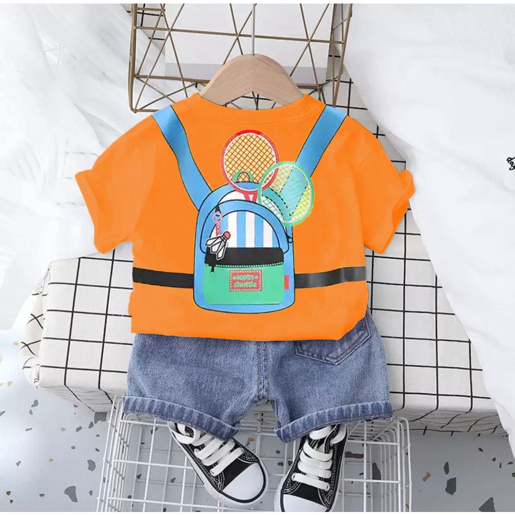 PROMO-SETELAN ANAK BAJU ANAK LAKI LAKI 1-5 TAHUN KAOS ANAK CELANA DENIM ONE SET FASHION ANAK SETELAN MOTIF KARAKTER