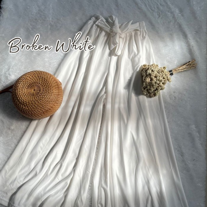 Celana Kulot Jumbo KULOT POLOS MAYUNG TALI / KULOT POLOS MAYUNG / PUTIH TULANG N2C7 Fashion Wanita P