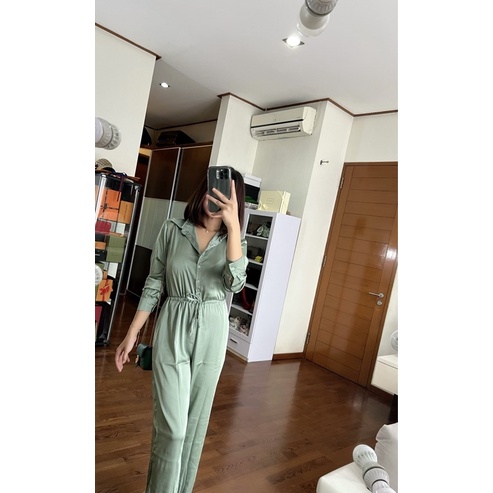 JUMPSUIT SILK FULL KANCING HIDUP JUMPSUIT MEWAH BUSUI FRIENDLY