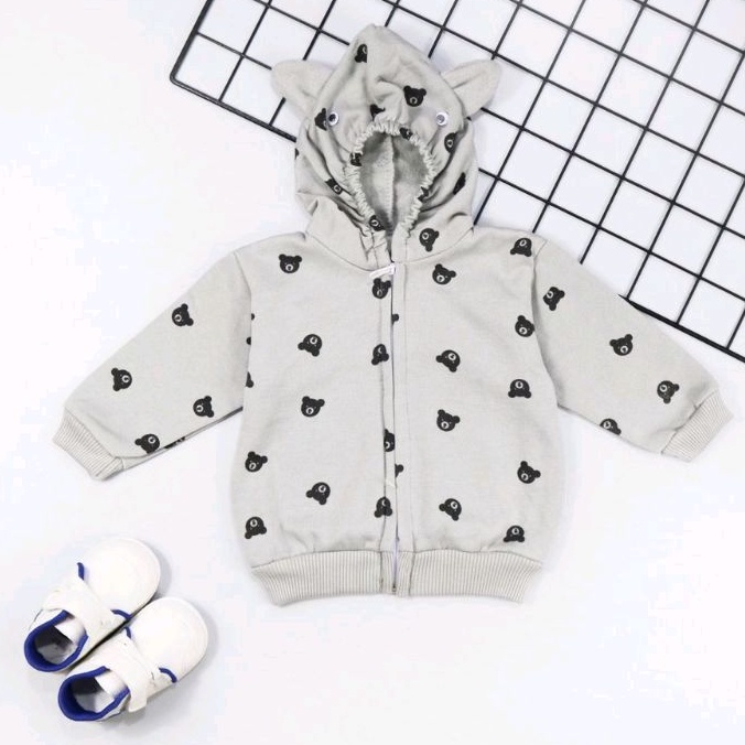 Jaket Bayi Baby BEAR / Jaket Anak Jacket Bayi Panda 0-6 Bulan / Jaket Kupluk Resleting