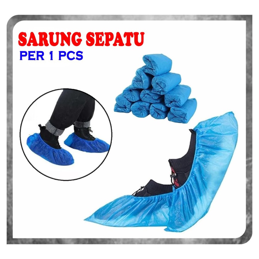 Harga Per pc Sarung Sepatu Cover Pelindung Sepatu Anti Air Hujan Sekali Pakai