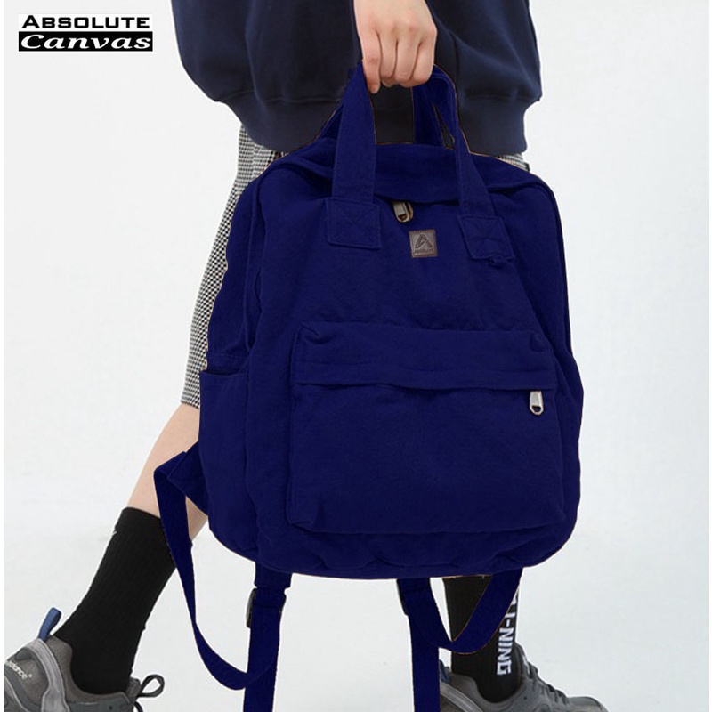 Tas Ransel Canvas IAC Absolute Backpack Up to 14 inch - Tas Wanita Daypack - Sekolah Laptop Punggung