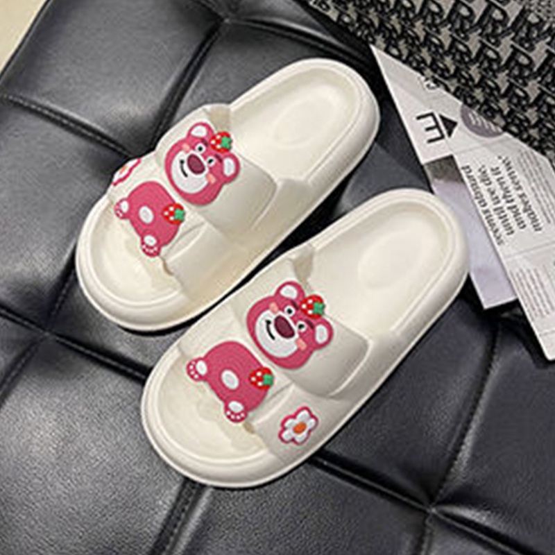 Dejavu Sendal Wanita Terbaru Jelly Karet Sandal Slop Flat Rumahan Empuk Elastis Sendal Anti Slip HSN109-110 Putih