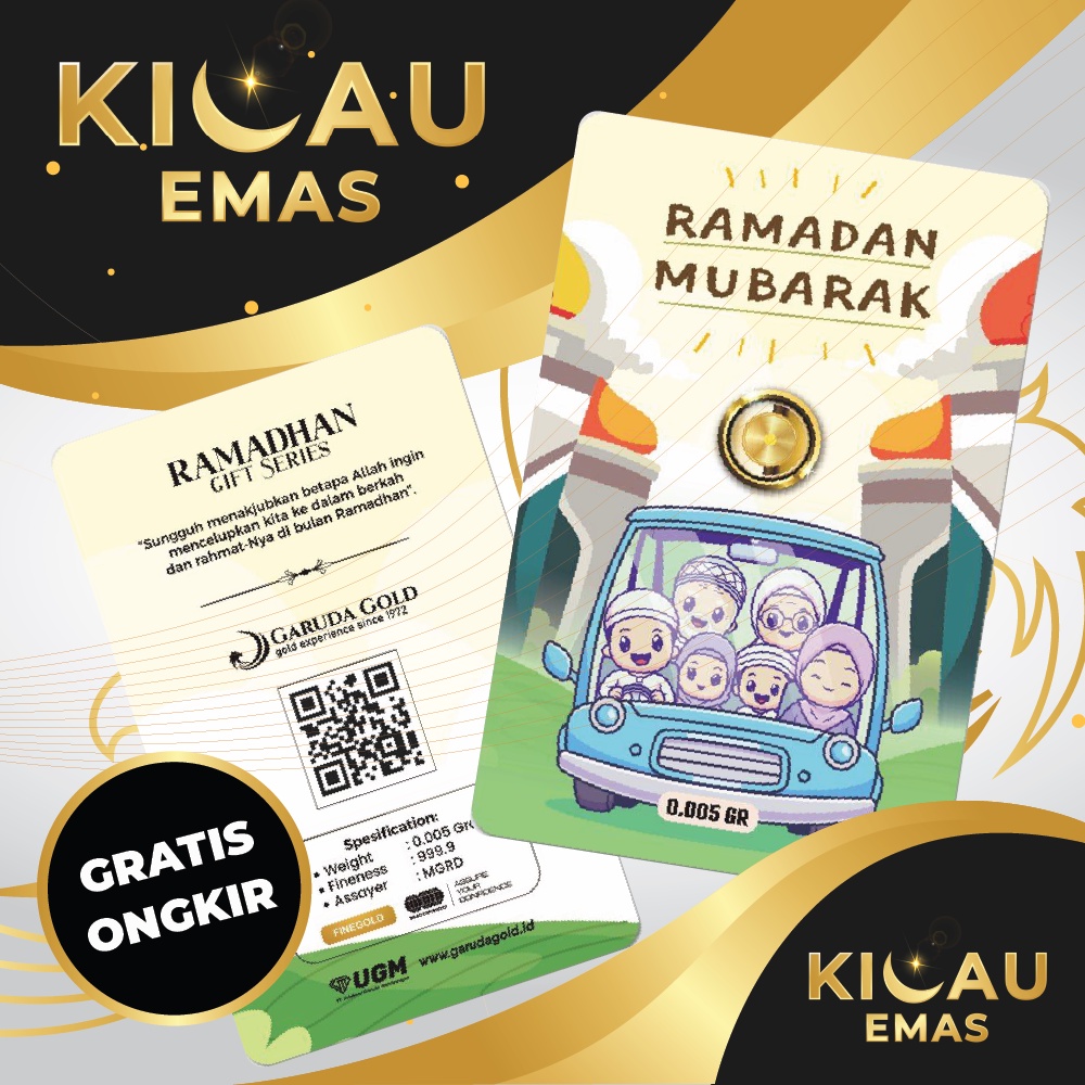 Garuda Gold Ramadhan Hijriyah 0.001 0.005 Gift Series Emas Batangan Murni 24 Karat Bersertifikat