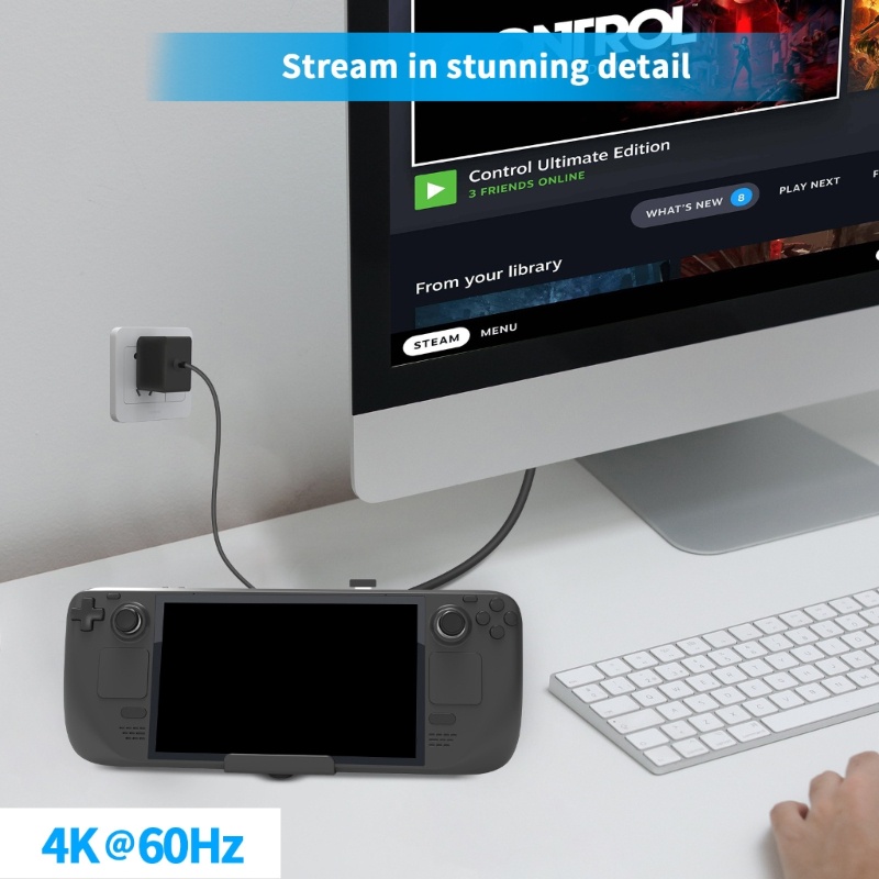 Zzz Bracket TV Base Hub Holder Untuk Steam-Deck RJ45 Ethernet 4K 60HZ