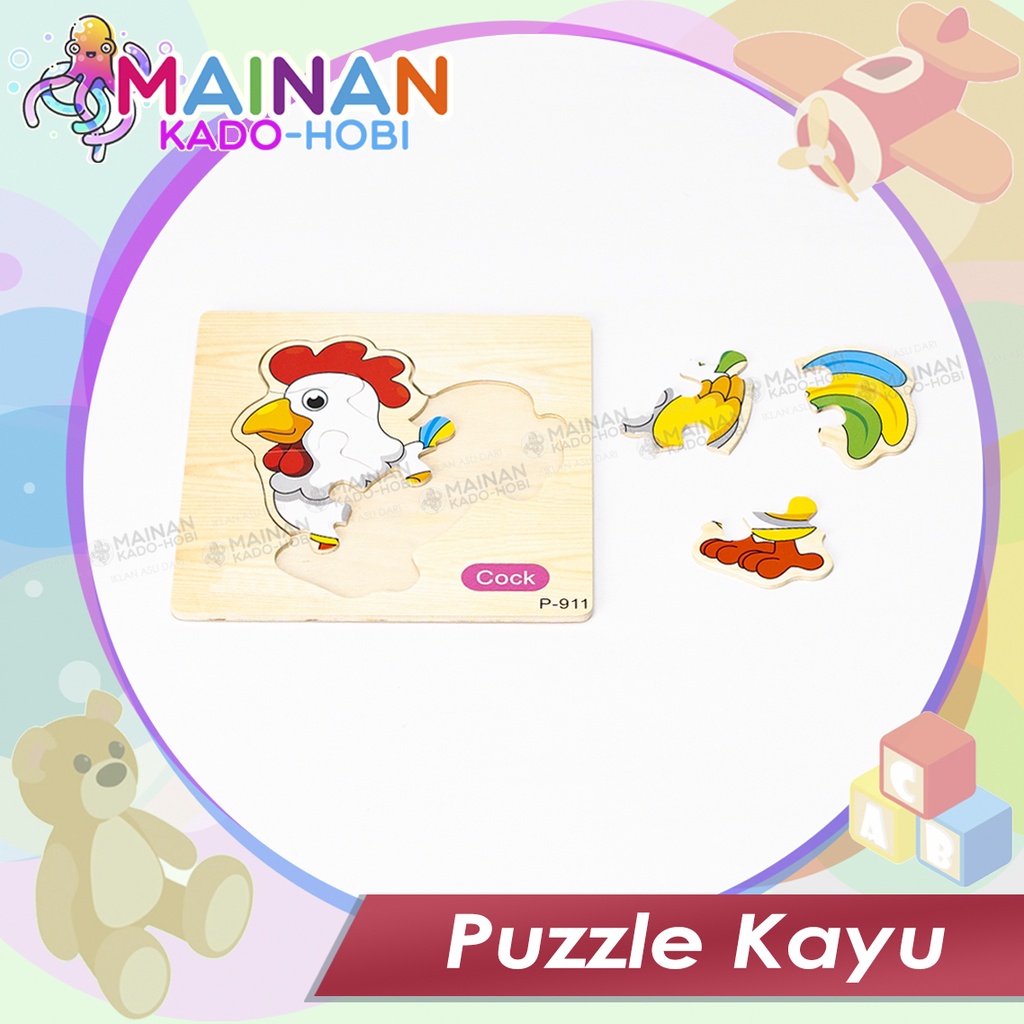 MAINAN JIGSAW PUZZLE ANAK INTERAKSI KARAKTER HEWAN KARTUN BALITA
