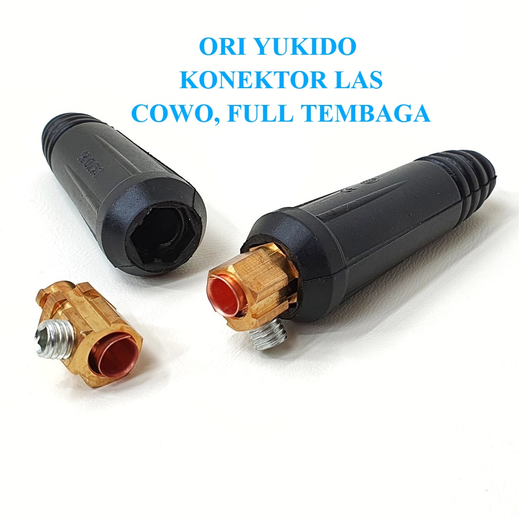 FULL TEMBAGA yukido Kabel Konektor Male Connector Las 10 - 25 mm Mesin Las