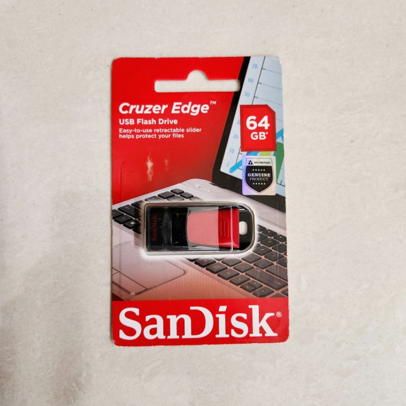 SanDisk Cruzer Edge USB Flash Drive Disk Disc 64 GB 64GB Garansi Resmi