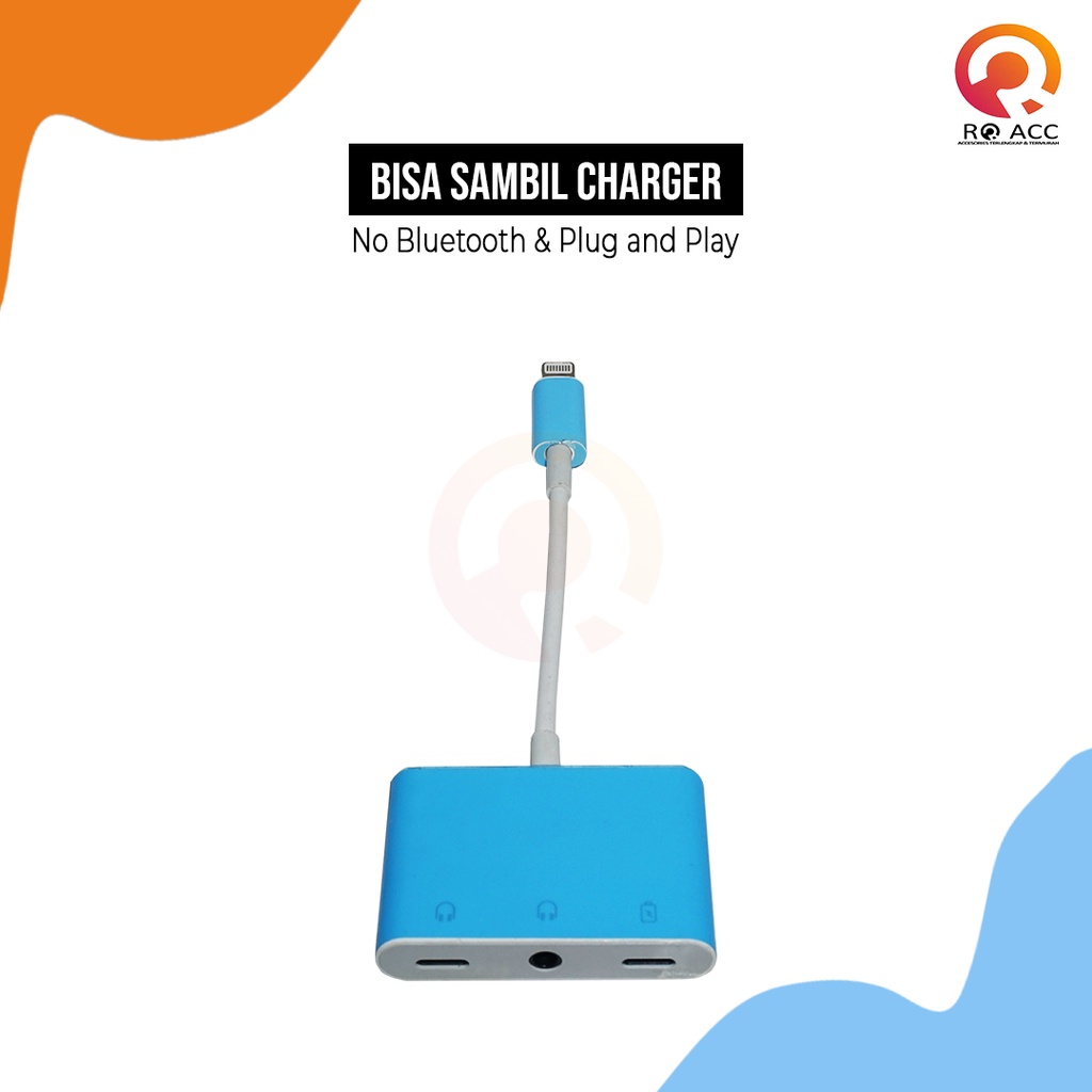 [RO ACC]  JH-010 2in1 JACK AUDIO JACK 3.5MM / LIGHTING SPLITTER WITH CHARGING SLOT