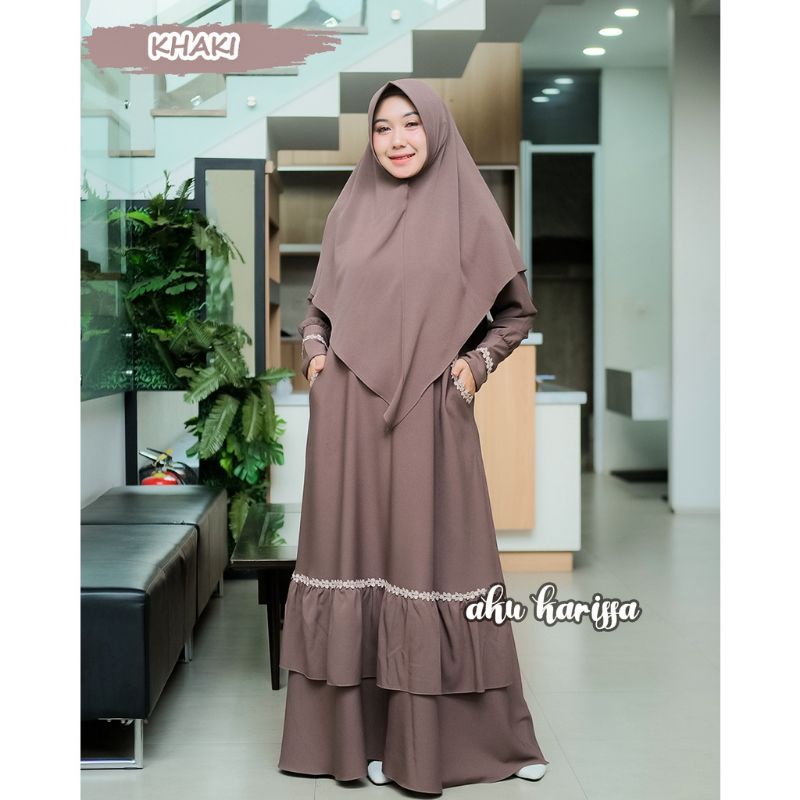 Gamis Muslimah Khalinda Syar'i ORI Aku Karissa  (Dewasa) / Gamis Syar'i Set Khimar