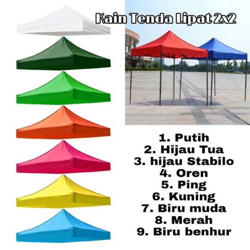 kain tenda lipat 2x2 cover terpal atap tenda cafe stand murah