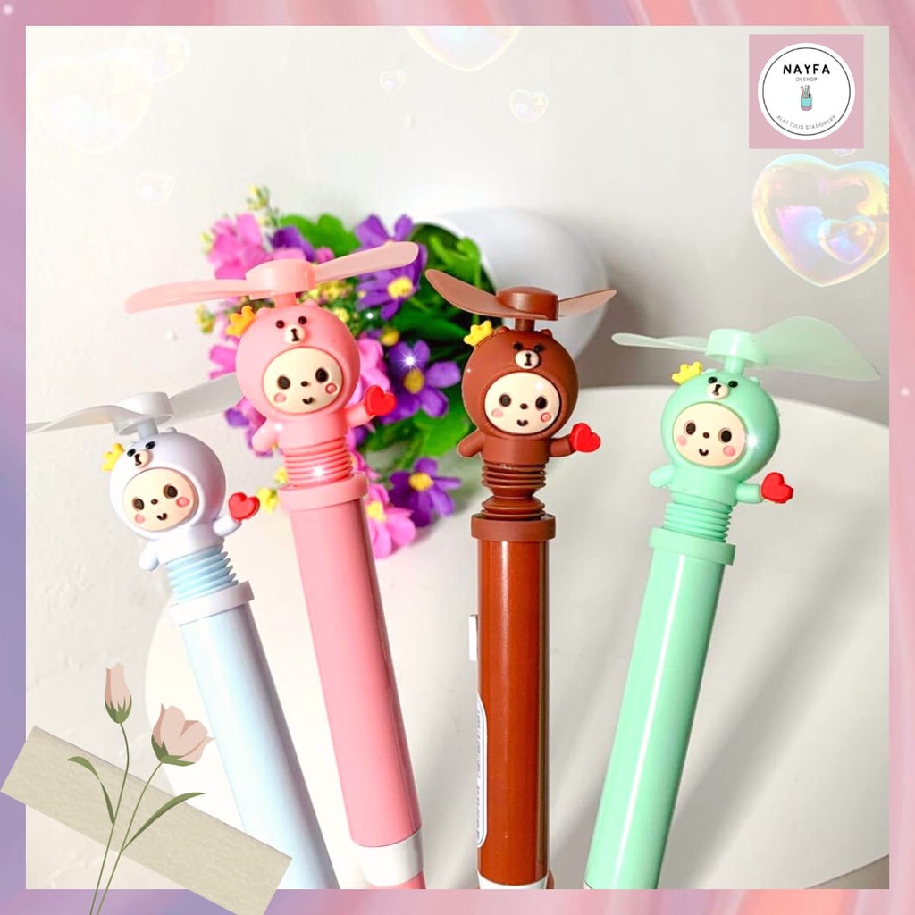 PULPEN KIPAS ANGIN ELEKTRIK 2 IN 1 PULPEN GENGGAM KIPAS PORTABLE FAN ELECTRIC FREE BATERAI