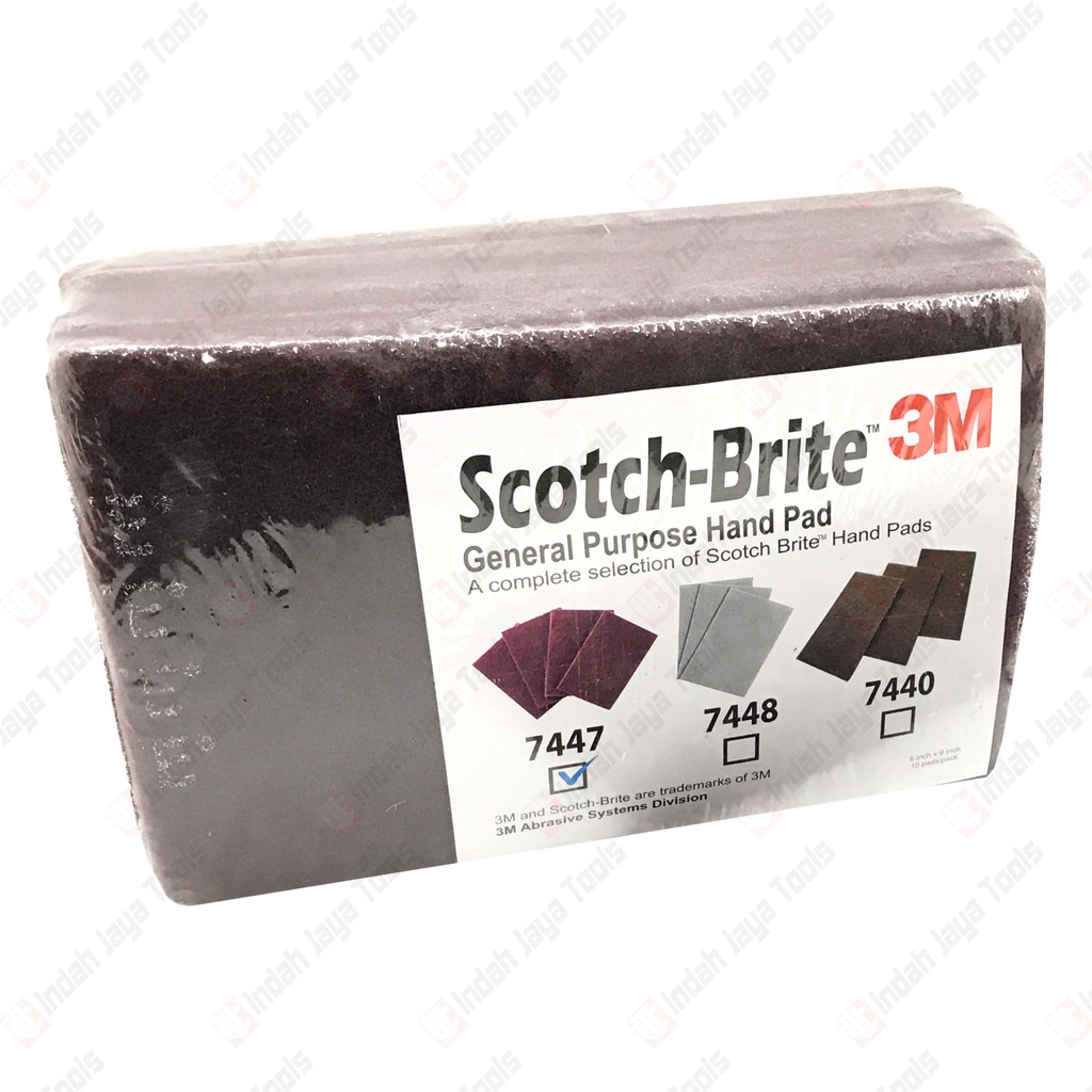 3M 7447 SCOTCH BRITE - Scotch Brite Maroon Red Merah Hand Pad