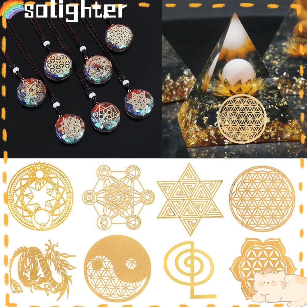 Solighter Metal Copper Sticker DIY Membuat Bahan Motif Bunga Hidup Warna Emas Stiker Energi