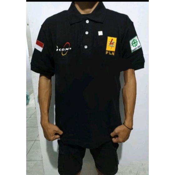 kaos polo PLN ICONNET kaos polo pendek full bordir