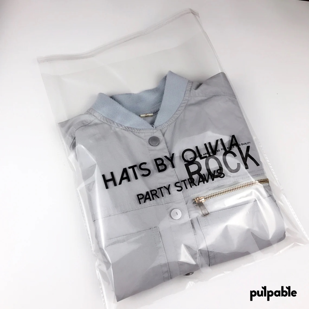 

Custom Biodegradable OPP Ramah lingkungan/packing baju transparan 30x40cm dengan lem