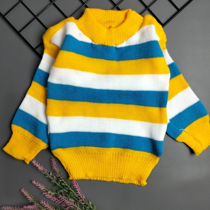 sweater rajut pelangi bayi 6-12 bulan