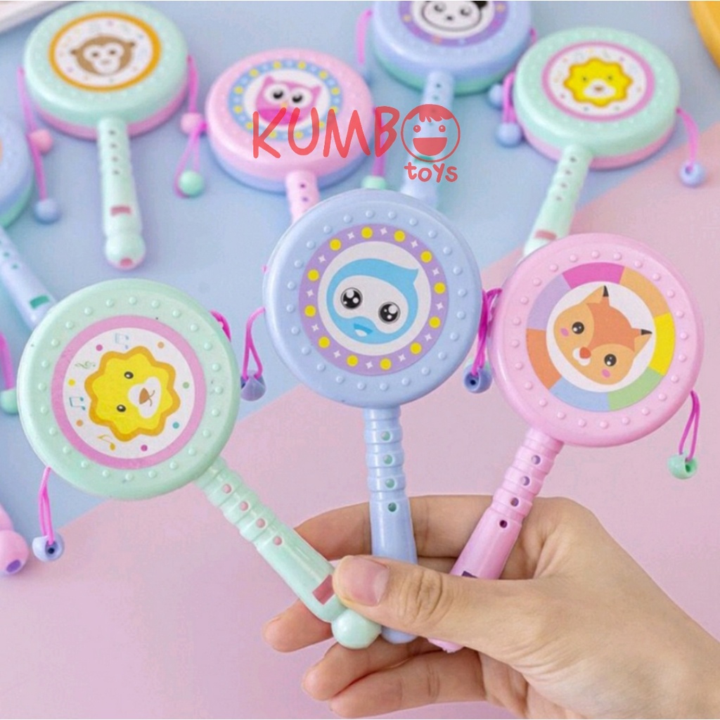 Rattle Stick Whistle Drum Shaker Plus Peluit Mainan Bayi Genggam