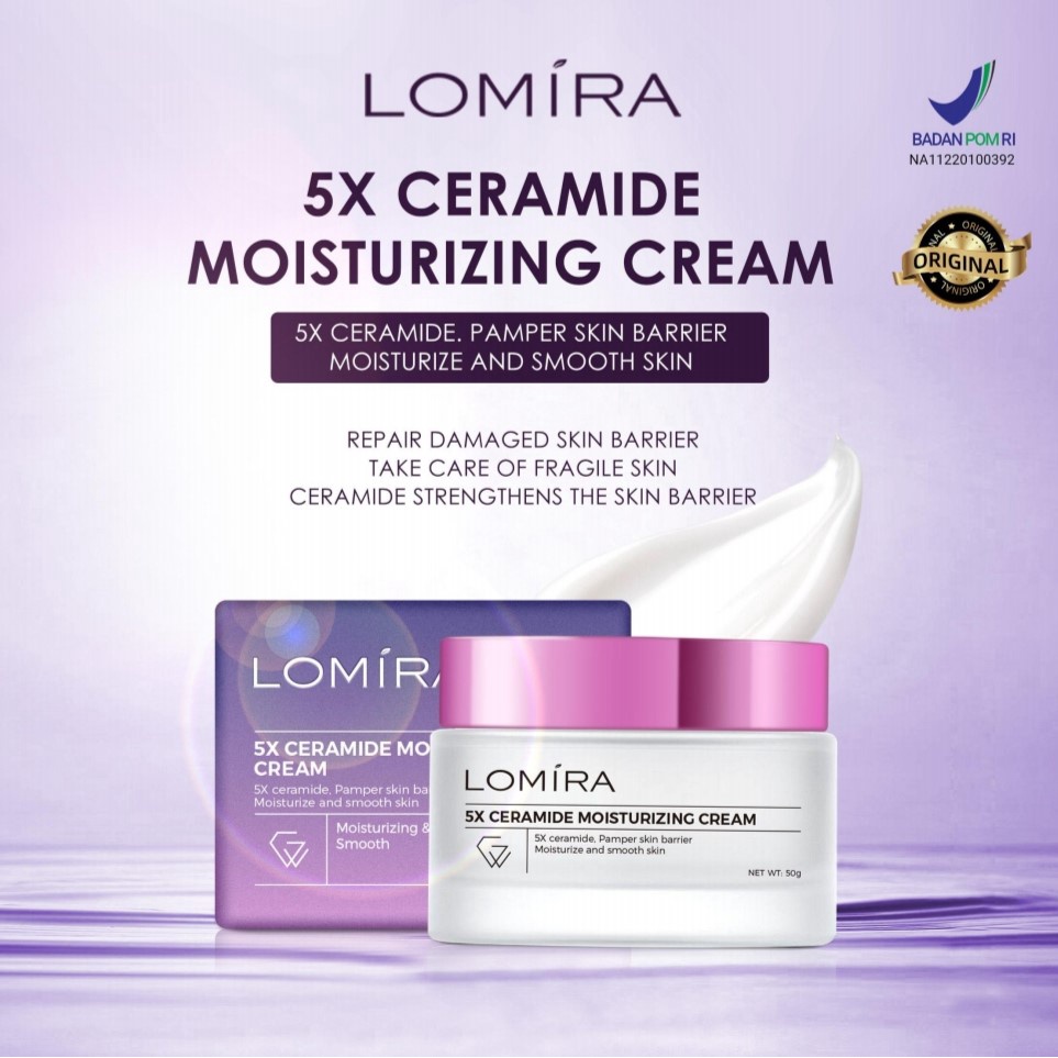 LOMIRA 5X CERAMIDE MOISTURIZING CREAM - TERDAFTAR BPOM - KRIM PELEMBAB LOMIRA MURAH