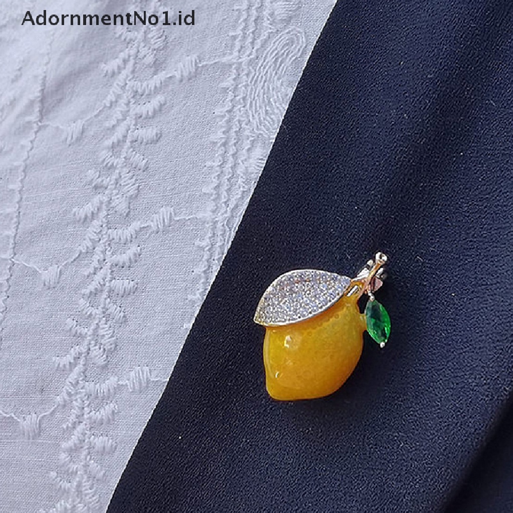 [AdornmentNo1] Enamel Kuning Lemon Bros Untuk Wanita Pesta Pernikahan Causal Brooch Pin Hadiah [ID]