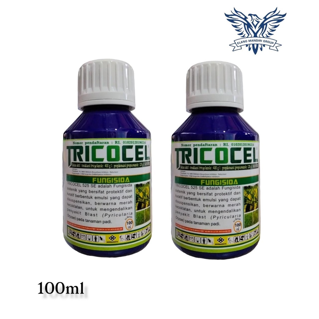 Fungisida Tricocel 525SE 100ml Pembasmi Jamur Pada Tanaman Bahan Aktif: trisiklazol 400 g/l dan propikonazol 125 g/l Fillia Emerge Popzole