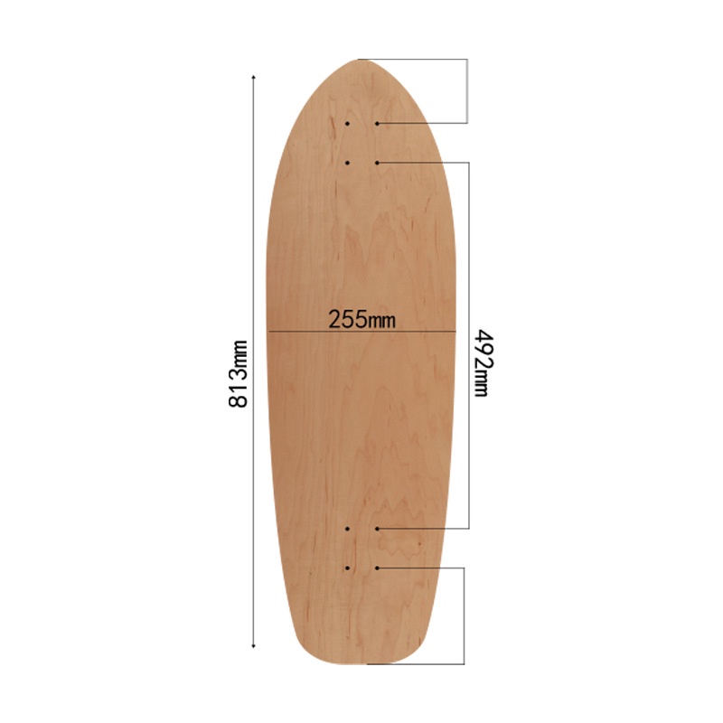 Skateboard Surface Papan Ikan Surfing Darat Double Goyang Long Board Speed Drop Brush Street Skateboard Canada All Canadian Maple Board Surface