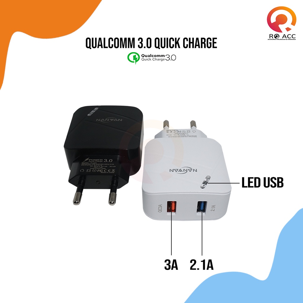 [RO ACC] NVN-PTC05 NANVAN CHARGER FAST CHARGING 2 USB WITH BODY LAMP DESIGN