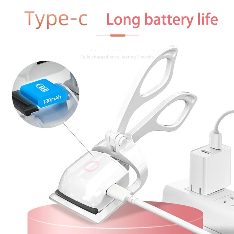 Usb Rechargeable Electric Eyelash Curlers Dengan 2tingkat Temp Portable Heated Eyelashes Curler Electric Heated Eyelash Curler Comb Thermal Penjepit Bulu Mata Alat Makeup