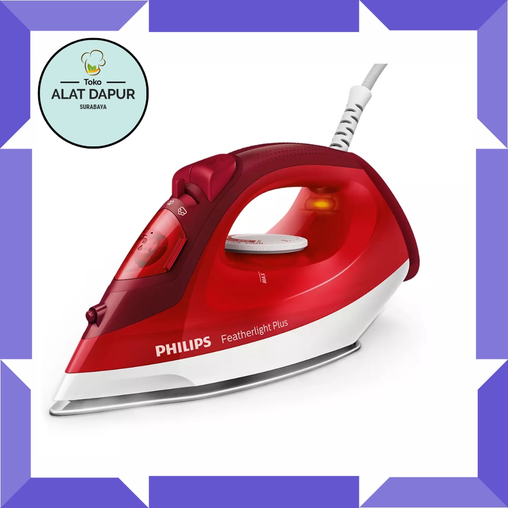 Setrika Uap Philips Steam Iron GC 1424 - GC1424 Featherlight Plus