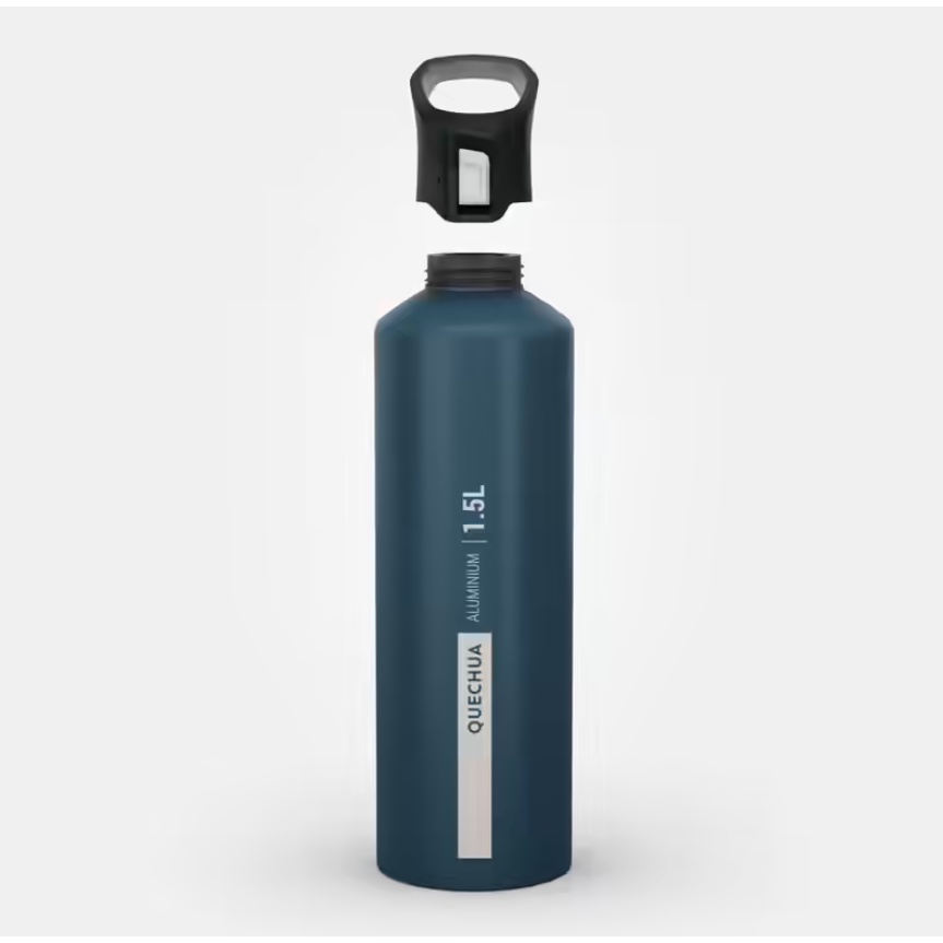 QUECHUA MH500 Botol Termos Aluminium 1.5L Hiking Mudah Dibuka/Tutup