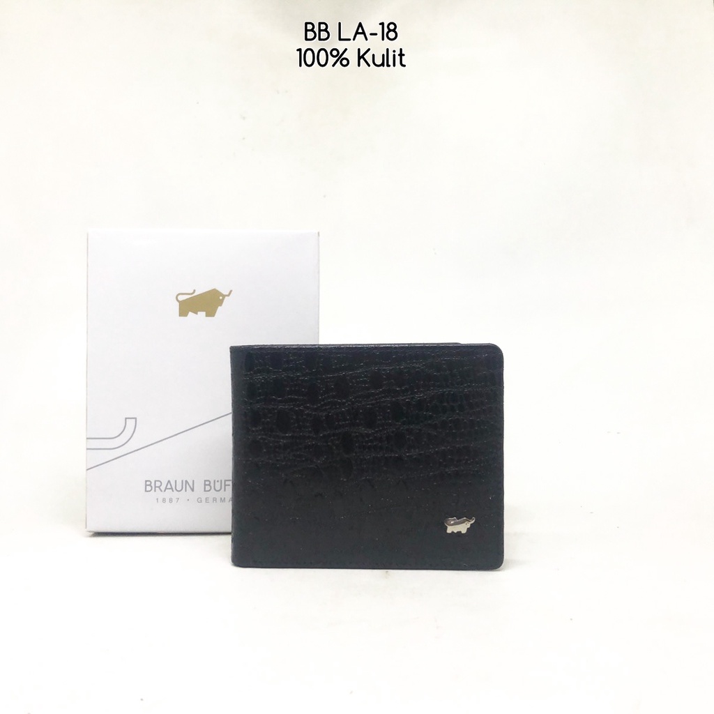 dompet pria kulit BB LA18 premium black croco kulit sapi asli dompet fashion murah