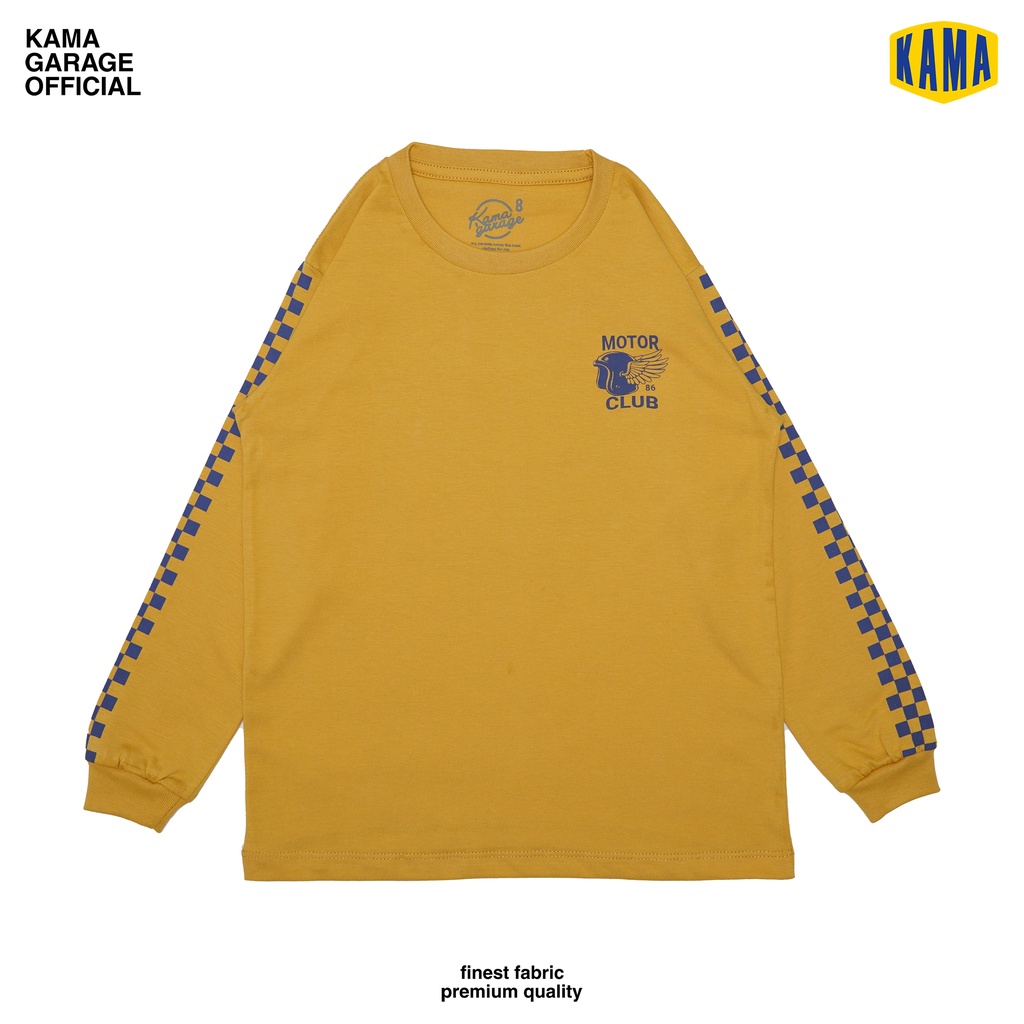 KAMA GARAGE Motor Club Baju Kaos Anak Lengan Panjang